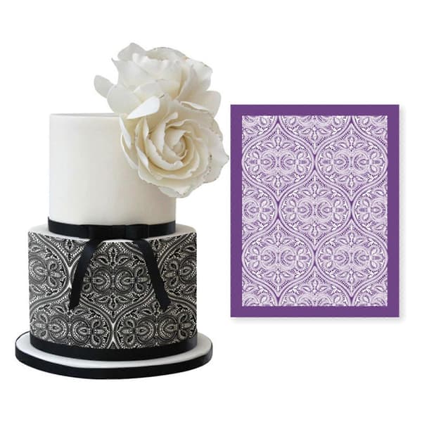 Kake Mesh Stencil Blonder Blomst Gress Stoff Kake Stencil Dekorasjonsverktøy for Fondant Baking Bakverk Gum Paste Verktøy
