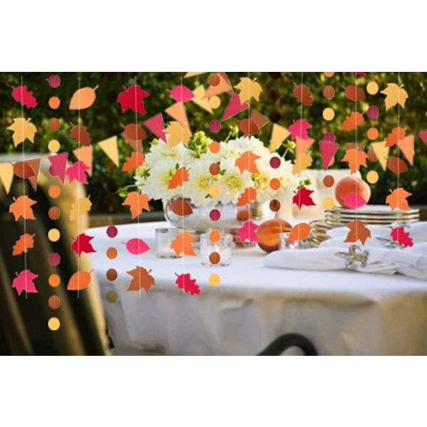 Festliga vimplar, lönnlövs triangel flaggpapper hängande vimpel girlang för Thanksgiving Day, födelsedag, höstskördefest, semester