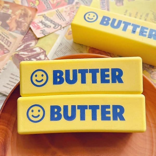 Smiley Smörbar Squishy Leksak, Långsamt Återgående Stresslindrande Klämleksak A