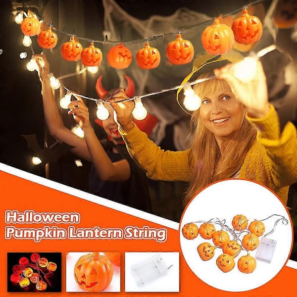 LED lyskæde Halloween værelse dekoreret græskar lyskæde 10 lys