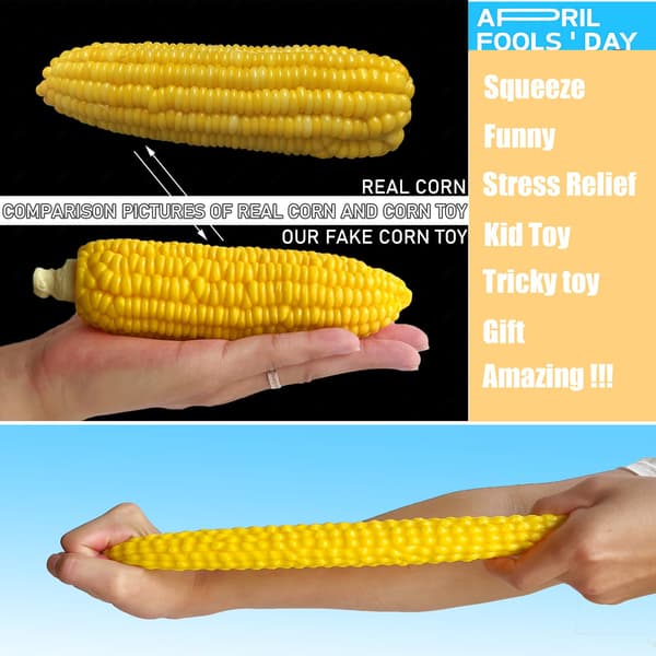 Corn Squishies Stress Relief Novelty Toy Soft Scented Simulation Corn Squeeze Toys Cute Birthday Gift