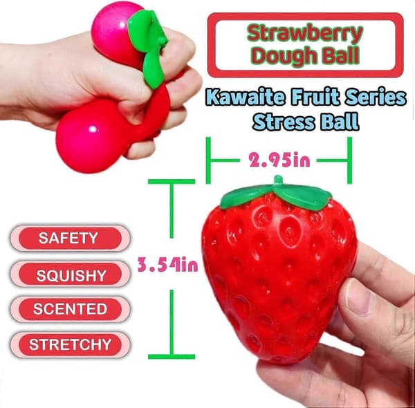 Jordgubbs-Squishy, Jordgubbs-Squishy Sensorisk Fidget Jätte Jumbo Stor Långsamt Stigande Stress B