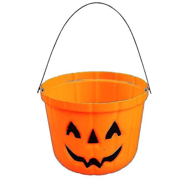 Halloween Trick Or Treat Gresskarbøtte Lykt Godterikurv Halloween Festutstyr Gresskarbøtter Med Håndtak (2 stk Oransje)