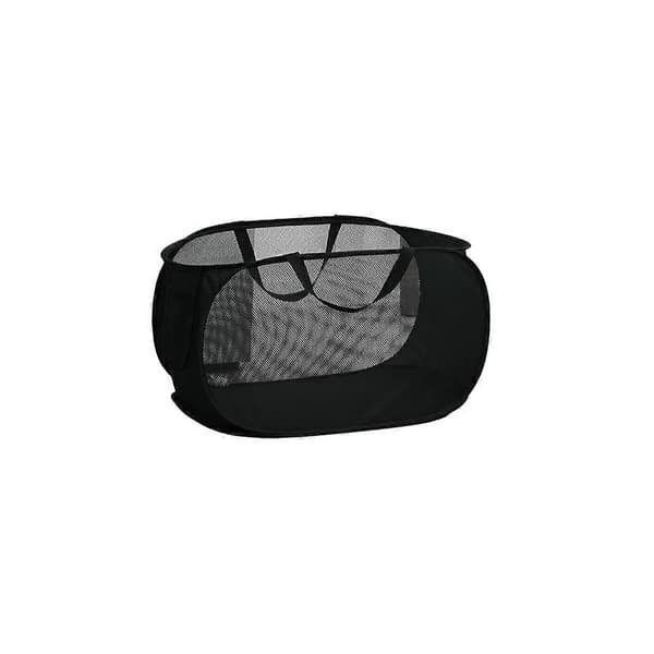 Nylon Mesh Laundry Hamper Foldable Ventilated Four-Sided Design with Handles, 62 x 29 x 33