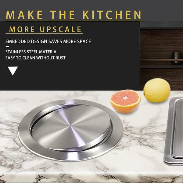 Trash Chute Lid Flush Built-in Balance Swing for Kitchen Countertop