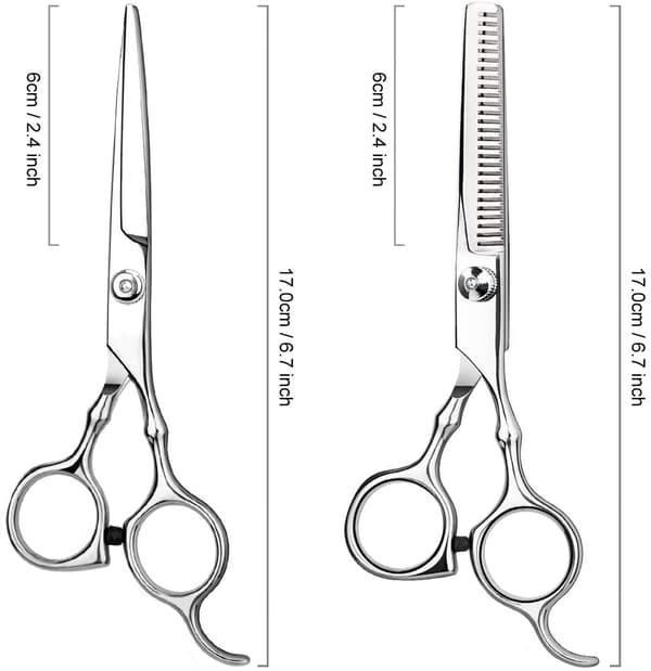 Professional Hairdressing Scissors and Thinning Scissors Luxury 9 pieces Silver 330