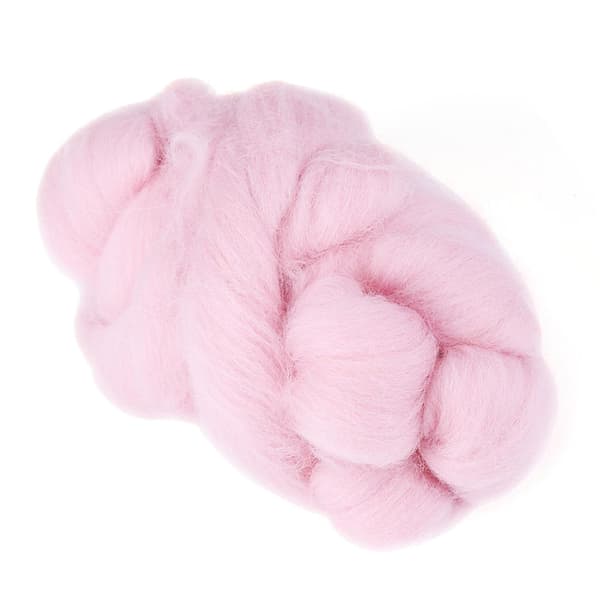 55g Farget Nålefilting Ull Roving Spinning Søm Trimming Håndarbeidsmateriale (Rosa)