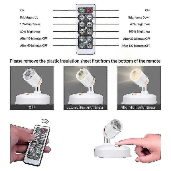 Wireless Spotlights Battery Operated Lamps Indoor Dimmable Led Spotlight Anywhere Rotatable Wall