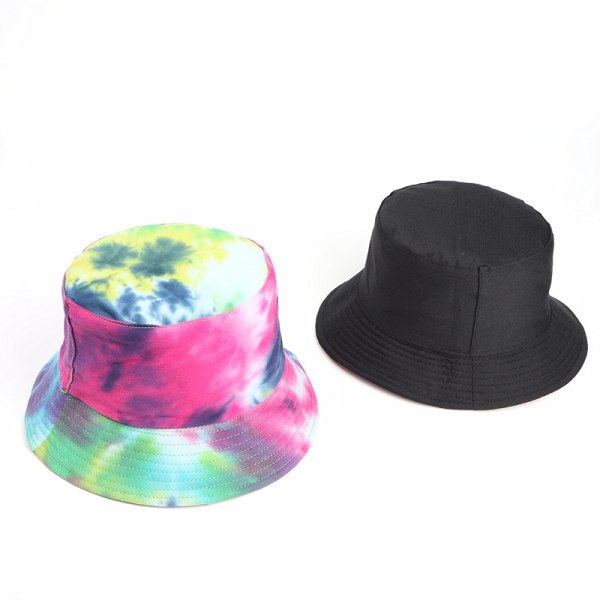 Tie Dye Bucket Hat Reversible Bomull Flerfarget Fiskerlue Pakkbar Solhatt