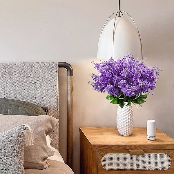 Kunstige Blomster Buketter Wisteria Hyacint Falske Bulk Til Vase Hjemmeindretning Indendørs Udendørs Have Hotel Fest Bryllup Mock Purple