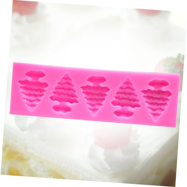 5 fondantforme silikoneforme til chokolade de para gelatinas feriebagningsforme jule epoxyforme jule chokoladeform juletræ kageform