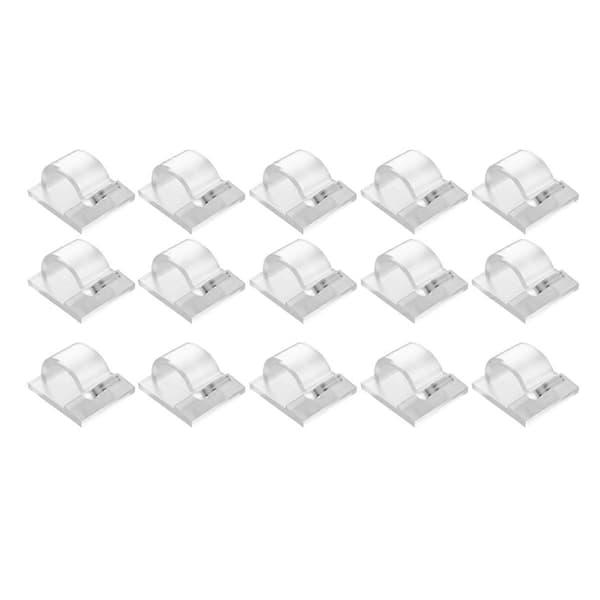 Outdoor String Light Hooks Clips 15-pack Transparent Light Hooks with 15 Waterproof Adhesive Backings