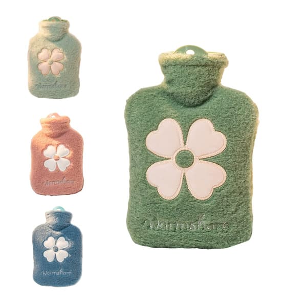 Varmvattenflaska Tecknad Plysch Bärbar Mini 1000ML-Matcha Grön