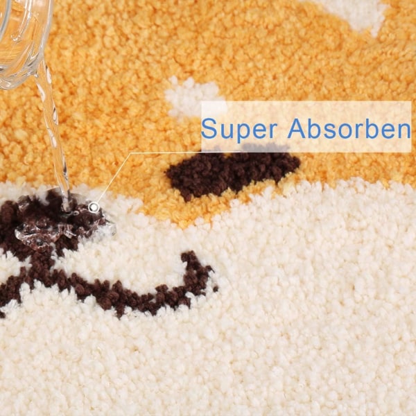 Badematte Søt Dusjmatte, Luksuriøs Myk Høy Absorberende og Anti-Skli, Maskinvaskbar Passer for Badekar, Dusj og Baderom, 18\" x 26\", Liten Frosk