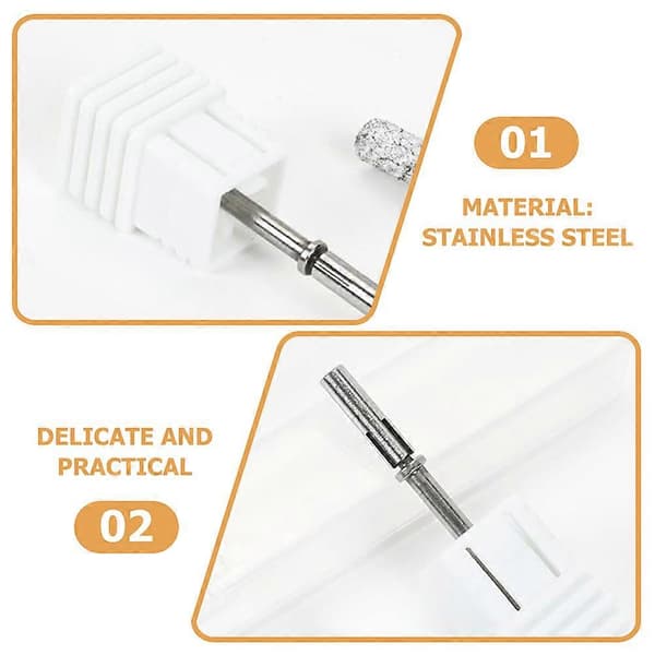 Neglebor Skaft til Polering af Metal 2 Stk. Manicure Slibehoveder Erstatning
