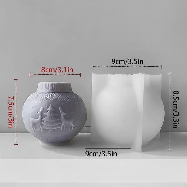 3D präglad mönster ljusform Scaldfish former silikonformar vaxframställningsform semestertema heminredning