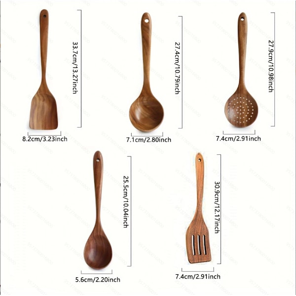 Köksset med matlagningsredskap - Träredskap för matlagning 5-piece set