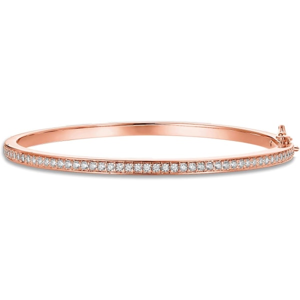 14K Gold Plated Cubic Zirconia Bangle Classic Tennis Bracelet | Gold Bracelets for Women