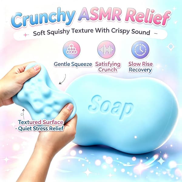 Knaskende såpe-squishy, ASMR Knaskende Squishy, Fidget-leker for voksne, Sensoriske leker
