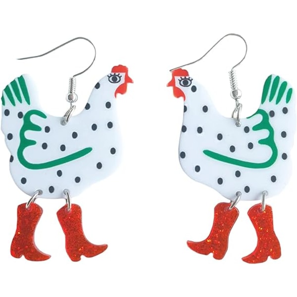 Funny Cute Kawaii Acrylic Big Rooster Chicken Panda Cat Bunny Sheep Drop Dangle Earrings for Women Girls