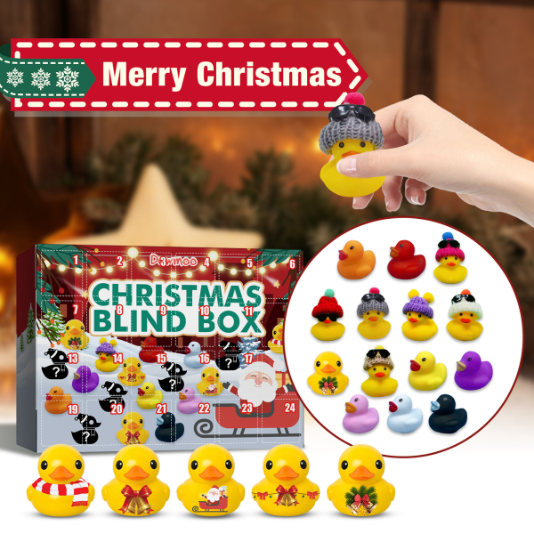 Rubber Duck Advent Calendar 2023, Mini Christmas Gummi Ducks Adventskalender, Adventskalender 2023 Barn, Julfestsfavoritgåvor(24 Ankor)