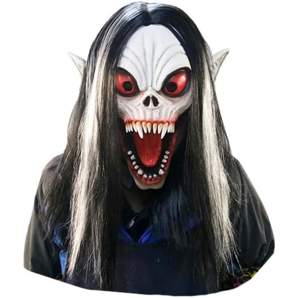 Vuxna Spöklik Halloween Latex Realistisk kostym - Skrämmande silikon Cover Huvudmask - Cosplay eller finklänning
