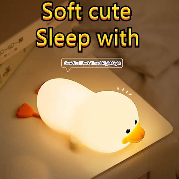 Børnenatlampe Sød Form LED Sengelampe Silikone Baby Ammelampe White And Yellow Remote Version