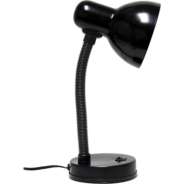 Simple Designs LD1003-BLK Basic Metal Flexibel Slang Hals Skrivbordslampa