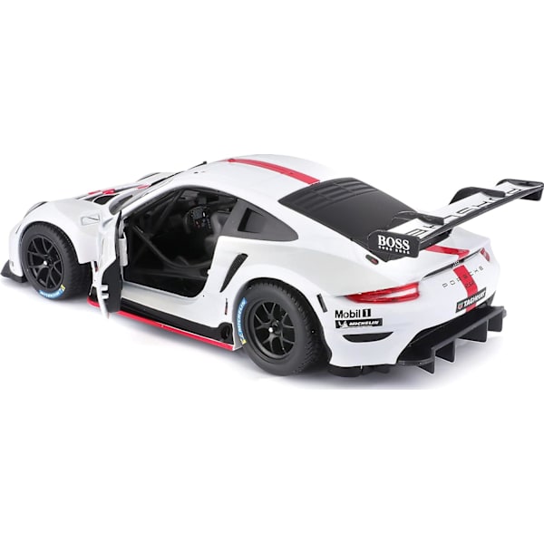 B18-28013 Porsche 911 RSR GT 1:24 skala trykstøbt samlebil, assorterede designs og farver