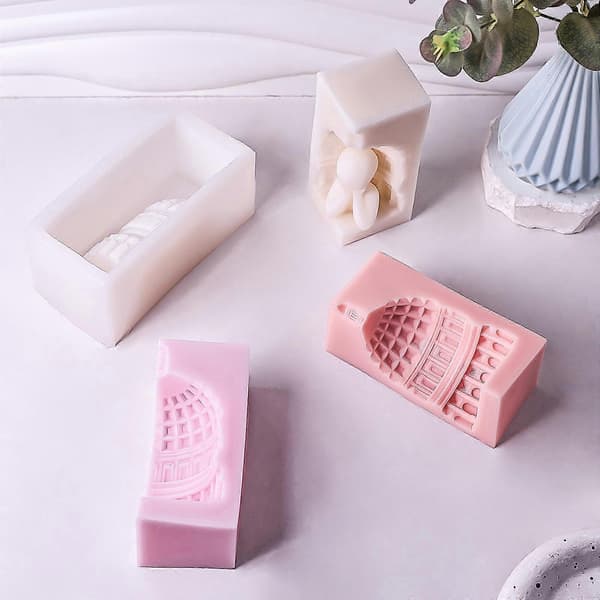 DIY Støbeforme Cylindre Lysform Silikone Håndværk Vedhæng 3D Cylindre Lysforme Lysdekorationer Støbeforme