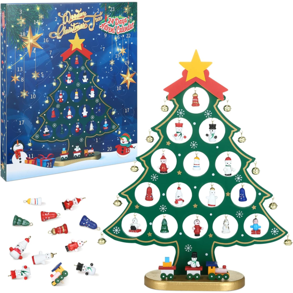 24 Dagers Nedtelling Adventkalender Med Gaveeske Juletre Nedtelling Adventkalender 2023 Gave Til Barn DIY Ditt Eget Juletre