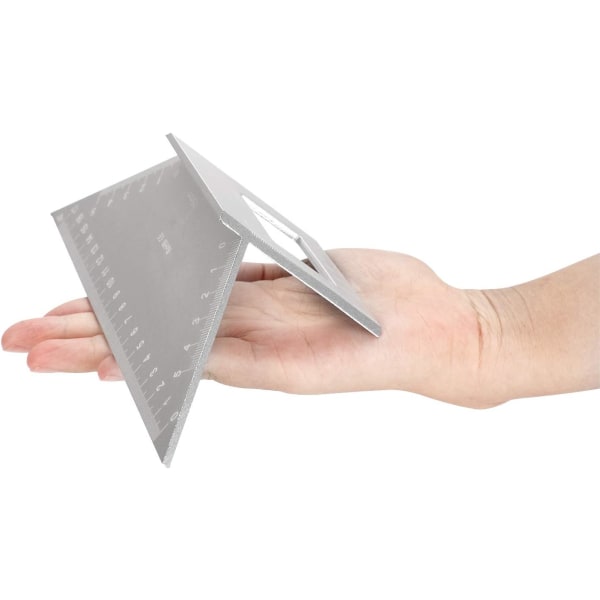 2 Sadellayout Fyrkantig Mätare för Träbearbetning, 45/45 Grader - 90/45 Grader Fyrkantig Layout Gehrung Vinkel Mätning T Linjal, Aluminiumlegering  (Silver)