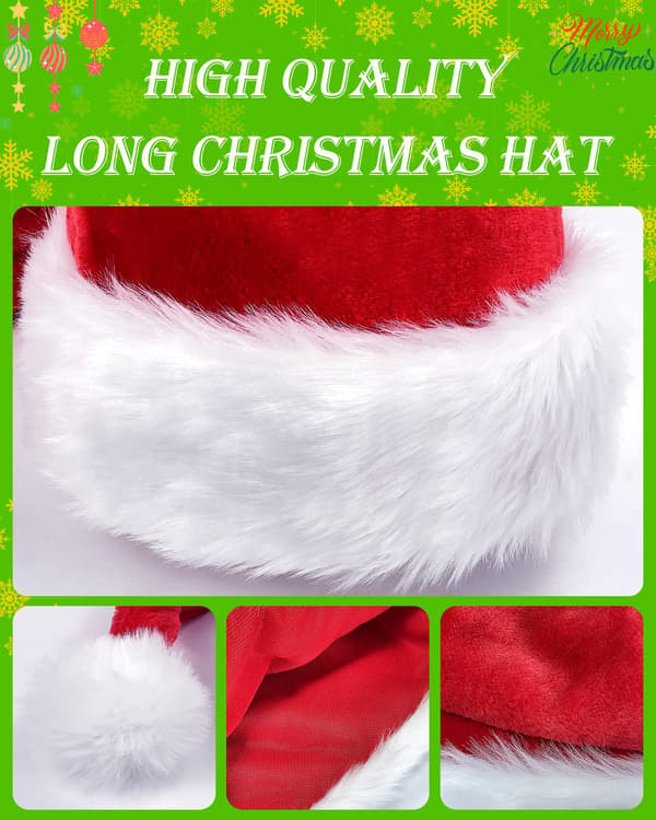 Lång tomte-luva för vuxna i plysch för jul- och nyårsfester - Blå