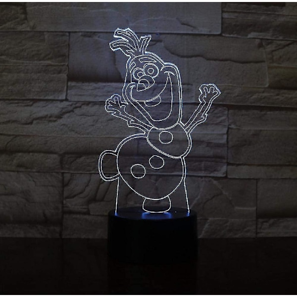 Snemand Olaf Natlampe Til Børneværelse Deco Atmosfære Smuk 3D Natlampe Fancy Baby LED Natlampe Fjernbetjening