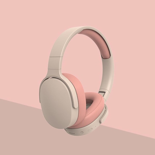 Trådløse Bluetooth-ørepropper, 10 timers spilletid HiFi Stereo-hodetelefoner, sammenleggbare smarte støydempende justerbare øretelefoner rosa orange