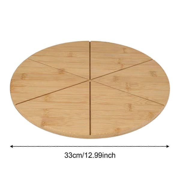 Pizzaleikkuulauta Bambu Pizzatarjotin Ruoanvalmistusalusta Juustotarjotin 26-27 6 grids 33cm