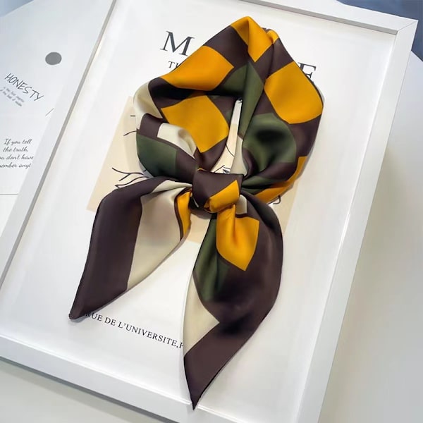 Naisten huivi, silkki, vaalea väri Color block plaid
