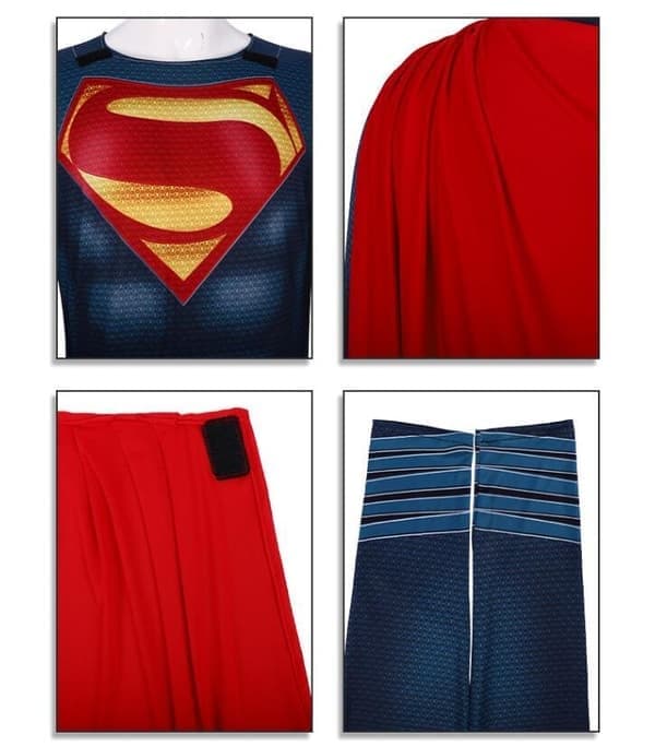 Superman-kostume til voksne, Superman-heldragt med muskelbryst og kappe, størrelse 110 110
