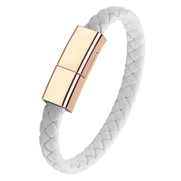 Lærarmbånd med Ladekabel USB-C Lade-armbånd hvit white