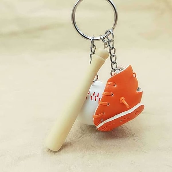 Mini basebollträ handske form nyckelring kreativ nyckelring hänge present