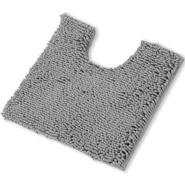 Toalettmattor U-formade - Extra mjuka plyschbadrumsmattor, 1 tum chenille mikrofibermaterial, superabsorberande lurvig maskintvätt och torktumling 20 × 20 tum