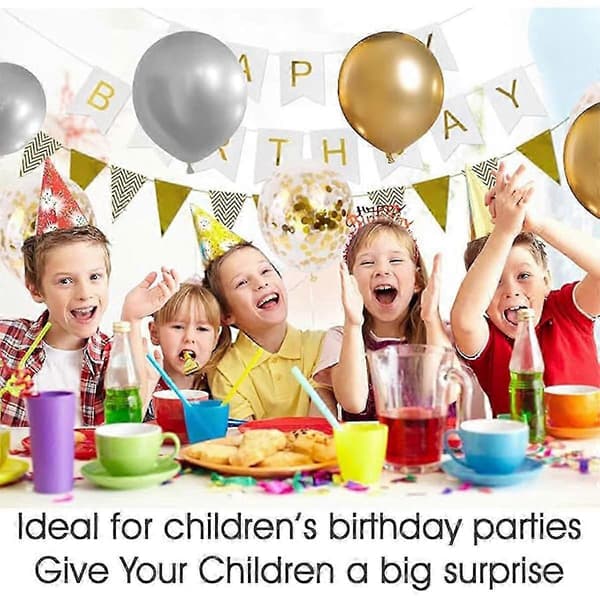 Gratulerer med dagen papir vimpelbanner og konfettiballonger 25-26