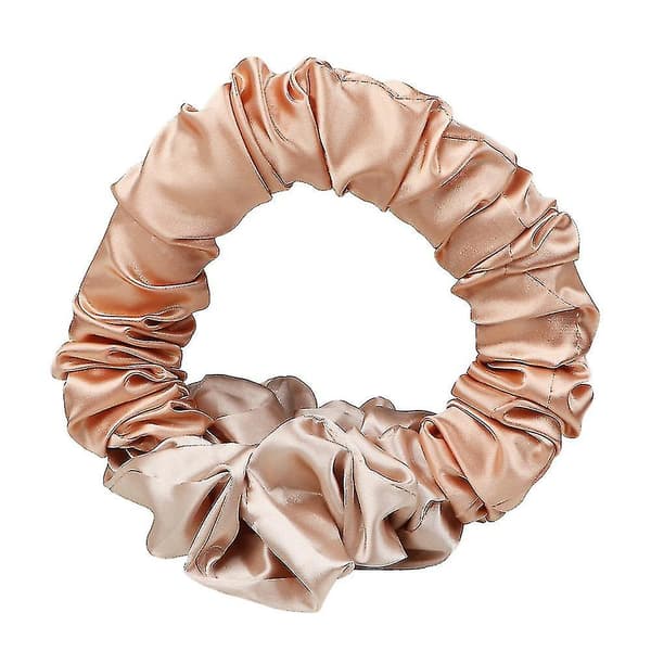 Varmefrit Krølle Scrunchie Sovende Hårbånd Satin Elastisk Knold Tilbehør Hårkrøller_Super Gave Champagne