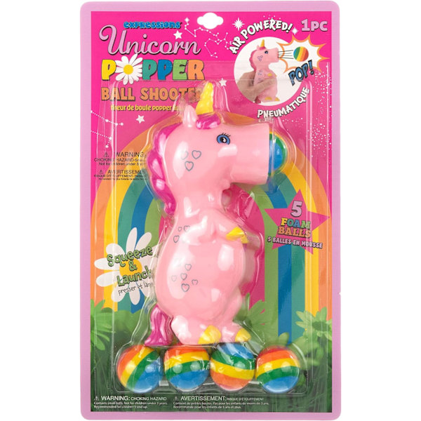 Klemme og lancer enhjørning legetøj med skumbolde inkluderet - Animal Ball Shooting Squishy Toy, Angstlindring Genstande Sensoriske Legetøj Klemme Legetøj