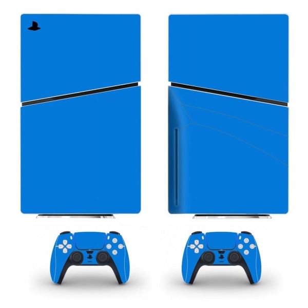 Playstation 5 Slim Ps5 Slim Blå Skin Dekal Og Controller Stickersæt, Ridsefast (Disk) Style02