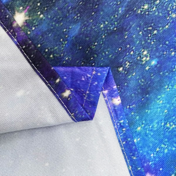 Barn Pojkar Gardiner Yttre rymden Stångficka (2 delar 70in*70in,180cm*180cm) Blue Planet Nebula Cosmic Black Psychedelic