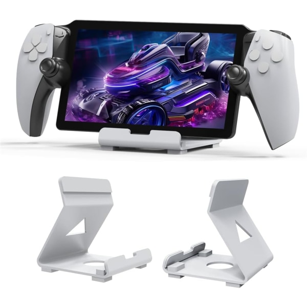 Håndholdt Spilkonsol Holder Tablets Stativ, Tablet Stativ til PlayStation Portal/til Rog Ally Spilmaskine Tablet Stativ Holder Tilbehør (hvid)