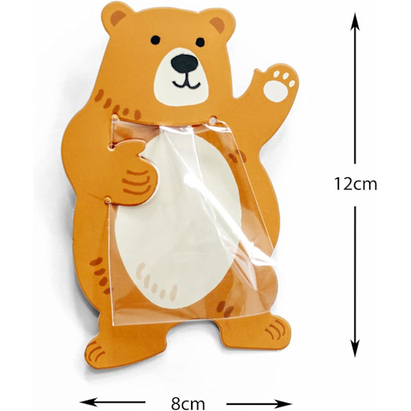 20 stk. Teddy Bear gaveposer til børnefødselsdage 8 cm x 12 cm slikposer julegave