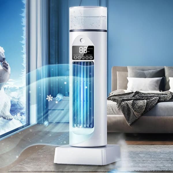 Air Conditioning Fan, Cooling Tower Fan, Bladeless Silent Cooler with Remote Control and Water Tank