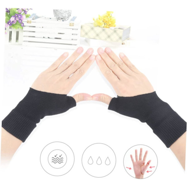 1 par svarta handledsskydd Elastiskt handledsskydd handledsstöd handledssvettband Svart sportssvettband handledssvettband stretchigt handledsskydd